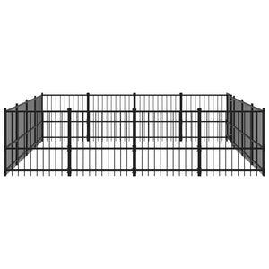 vidaXL Outdoor Dog Kennel Steel 15.05 m²