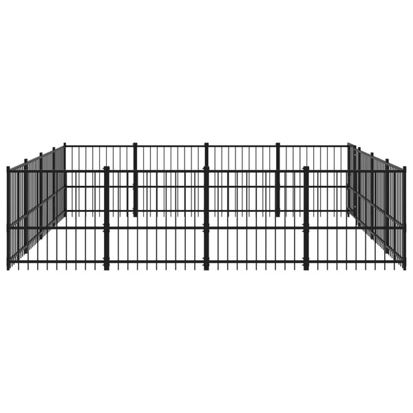 vidaXL Outdoor Dog Kennel Steel 15.05 m²