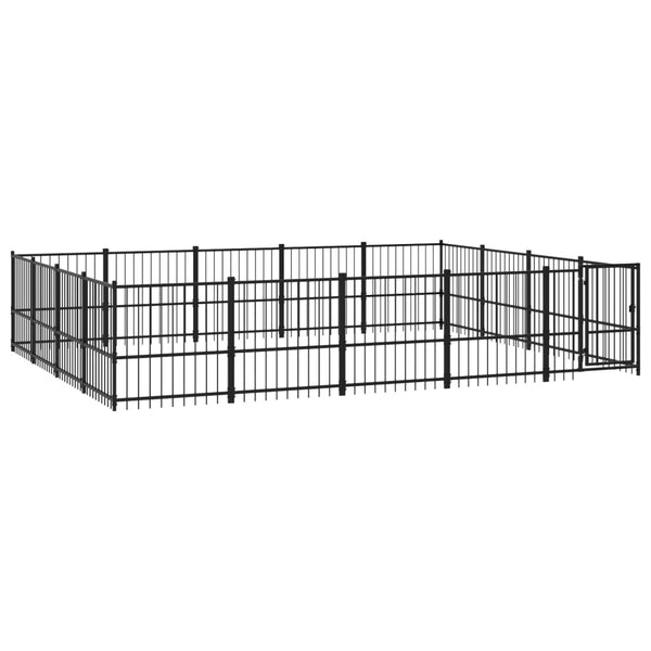 vidaXL Outdoor Dog Kennel Steel 18.82 m²