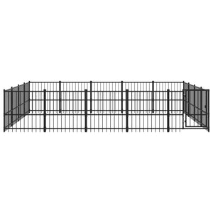 vidaXL Outdoor Dog Kennel Steel 18.82 m²