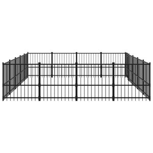vidaXL Outdoor Dog Kennel Steel 18.82 m²
