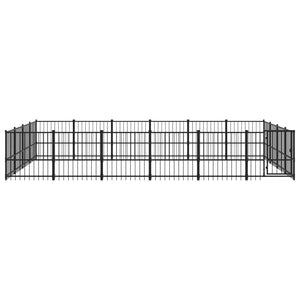 vidaXL Outdoor Dog Kennel Steel 22.58 m²