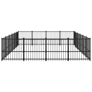 vidaXL Outdoor Dog Kennel Steel 22.58 m²