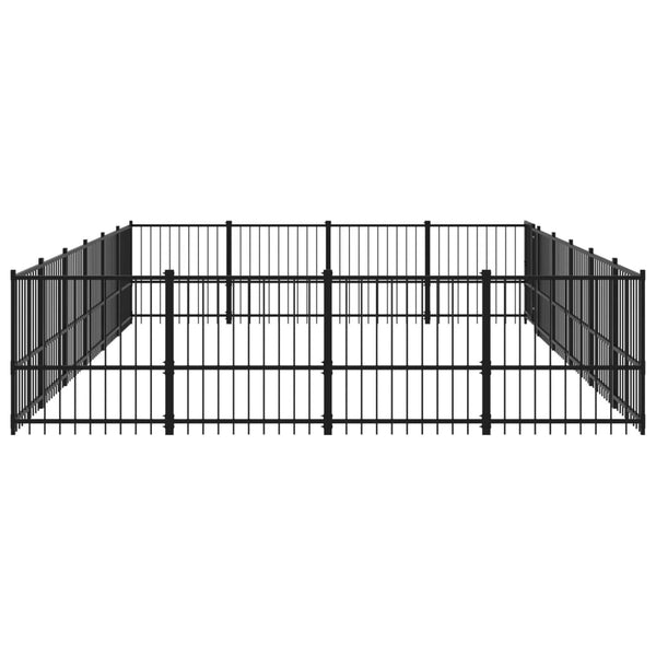 vidaXL Outdoor Dog Kennel Steel 22.58 m²