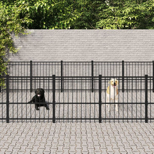 vidaXL Outdoor Dog Kennel Steel 22.58 m²