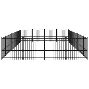 vidaXL Outdoor Dog Kennel Steel 30.11 m²