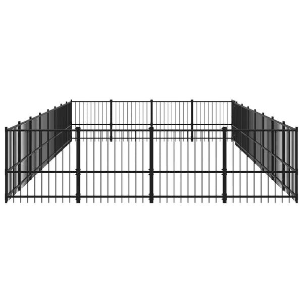 vidaXL Outdoor Dog Kennel Steel 30.11 m²