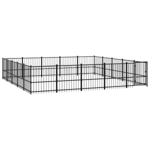 vidaXL Outdoor Dog Kennel Steel 23.52 m²