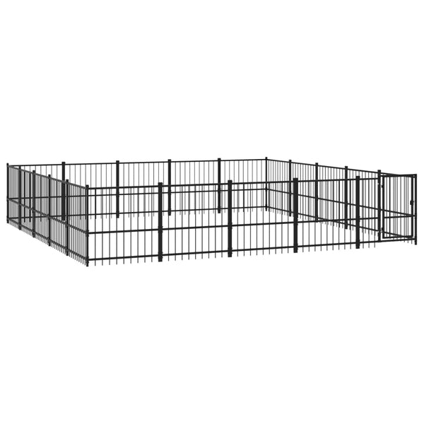 vidaXL Outdoor Dog Kennel Steel 23.52 m²