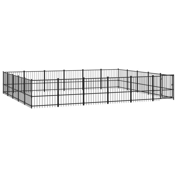 vidaXL Outdoor Dog Kennel Steel 28.23 m²