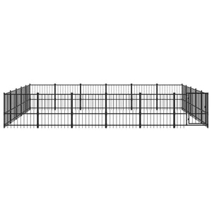 vidaXL Outdoor Dog Kennel Steel 28.23 m²