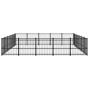 vidaXL Outdoor Dog Kennel Steel 28.23 m²