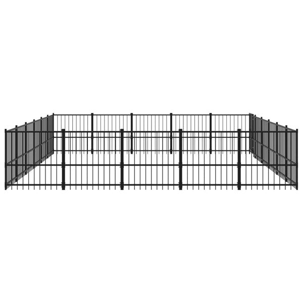 vidaXL Outdoor Dog Kennel Steel 28.23 m²