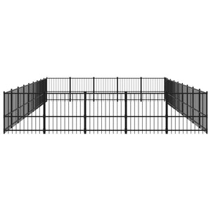 vidaXL Outdoor Dog Kennel Steel 42.34 m²