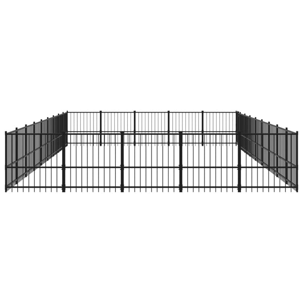 vidaXL Outdoor Dog Kennel Steel 42.34 m²