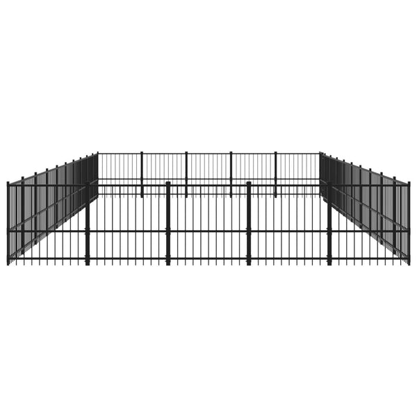 vidaXL Outdoor Dog Kennel Steel 47.05 m²