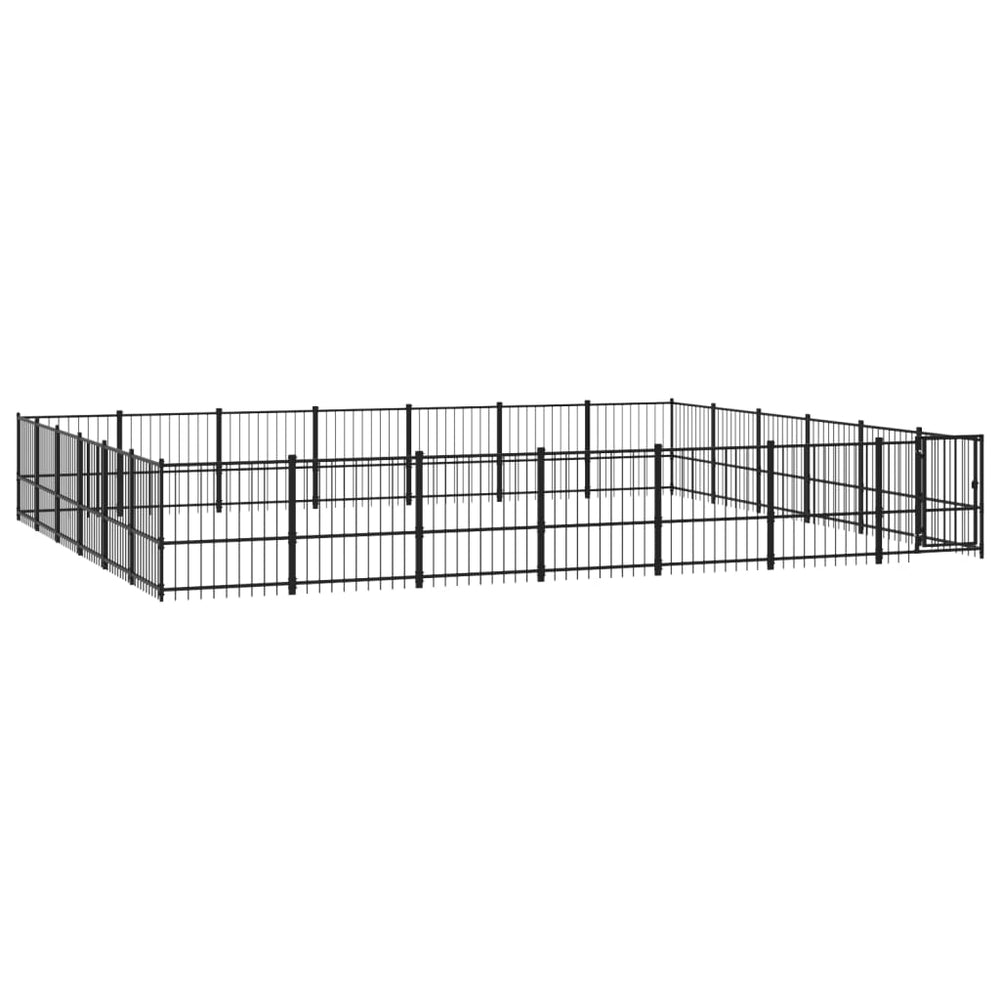vidaXL Outdoor Dog Kennel Steel 39.52 m²