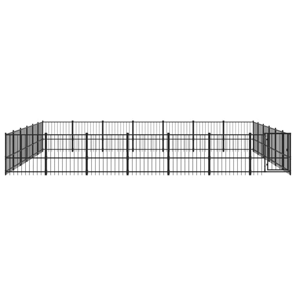 vidaXL Outdoor Dog Kennel Steel 39.52 m²