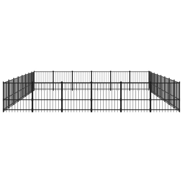 vidaXL Outdoor Dog Kennel Steel 50.81 m²