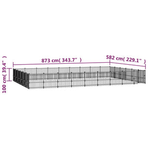 vidaXL Outdoor Dog Kennel Steel 50.81 m²