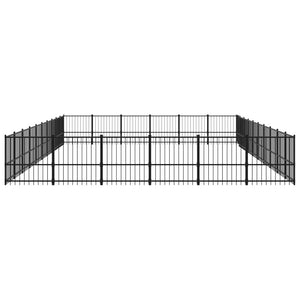 vidaXL Outdoor Dog Kennel Steel 56.45 m²