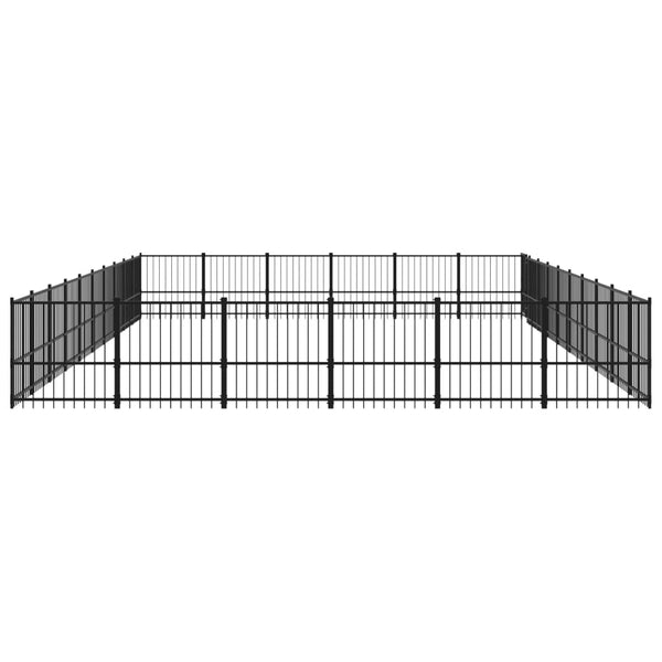 vidaXL Outdoor Dog Kennel Steel 56.45 m²