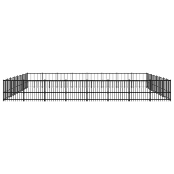vidaXL Outdoor Dog Kennel Steel 60.22 m²