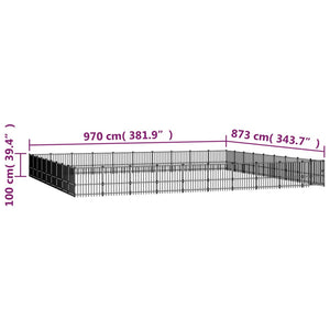 vidaXL Outdoor Dog Kennel Steel 84.68 m²