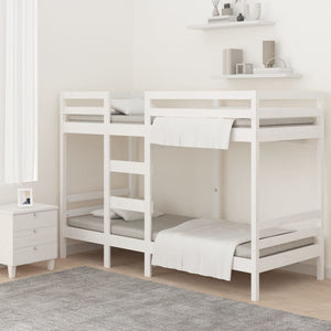 vidaXL Bunk Bed White 75x190 cm Solid Pine Wood