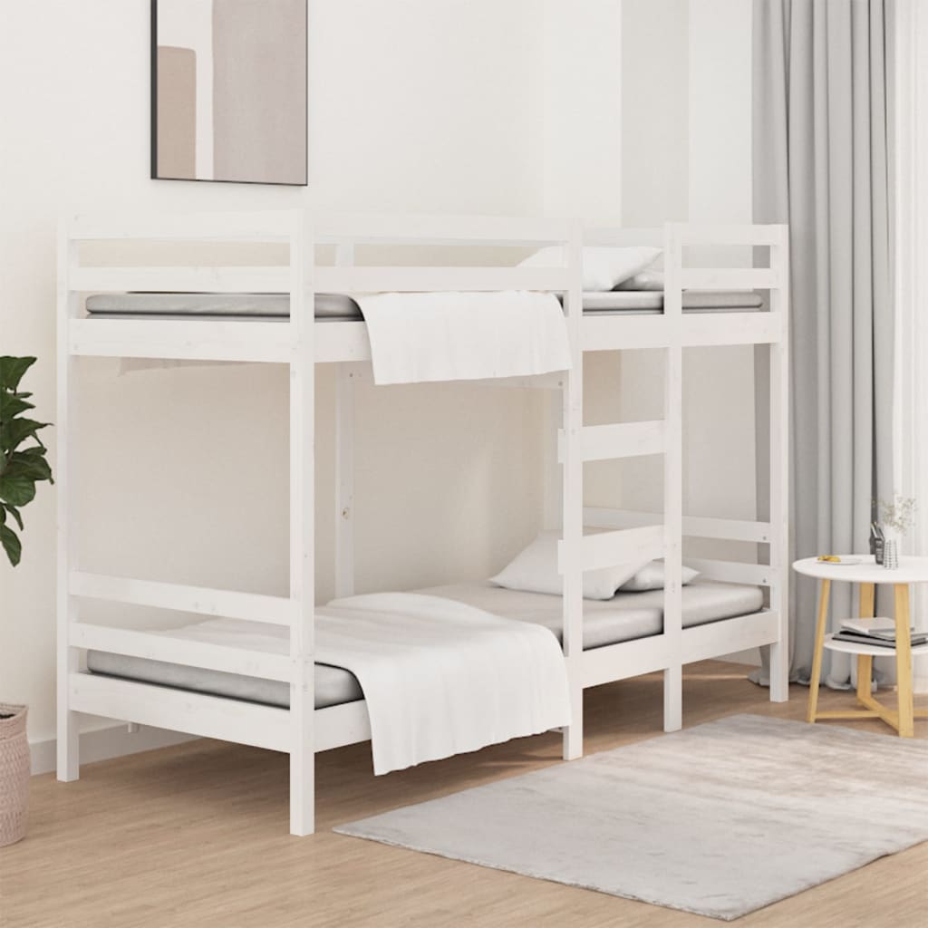 vidaXL Bunk Bed White 75x190 cm Solid Pine Wood