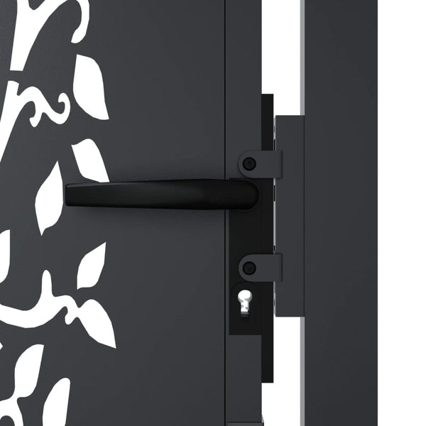 vidaXL Garden Gate Anthracite 100x75 cm Steel Tree Design