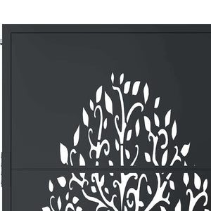 vidaXL Garden Gate Anthracite 100x100 cm Steel Tree Design