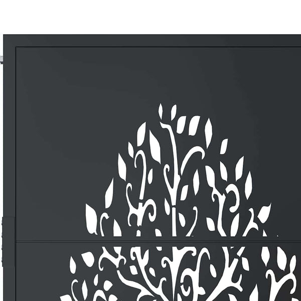 vidaXL Garden Gate Anthracite 100x100 cm Steel Tree Design