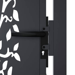 vidaXL Garden Gate Anthracite 100x100 cm Steel Tree Design