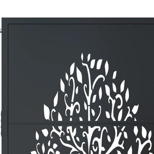 vidaXL Garden Gate Anthracite 100x150 cm Steel Tree Design