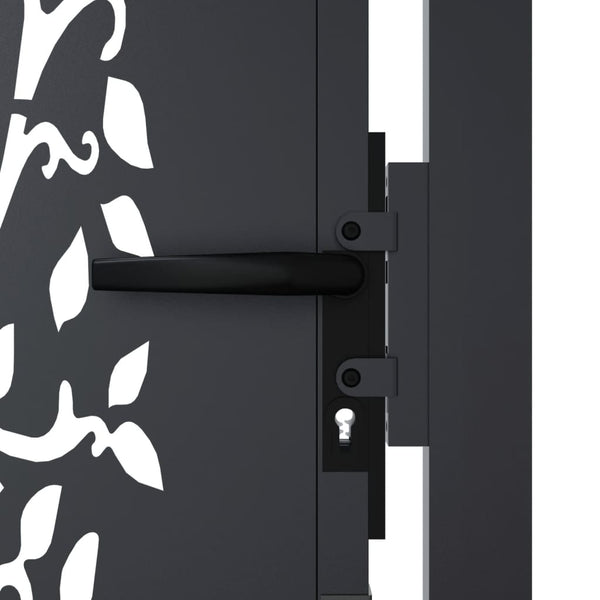 vidaXL Garden Gate Anthracite 100x150 cm Steel Tree Design