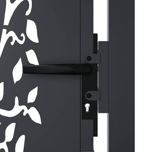 vidaXL Garden Gate Anthracite 100x200 cm Steel Tree Design
