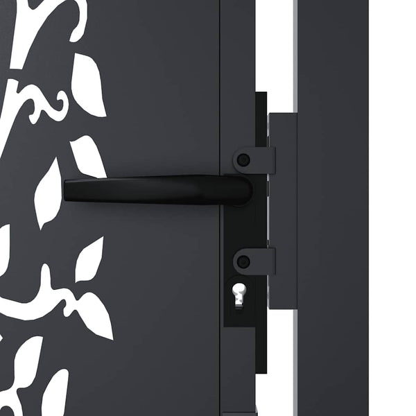vidaXL Garden Gate Anthracite 100x200 cm Steel Tree Design