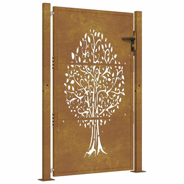 vidaXL Garden Gate 100x150 cm Corten Steel Tree Design