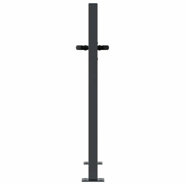 vidaXL Garden Gate Anthracite 100x75 cm Steel Grass Design