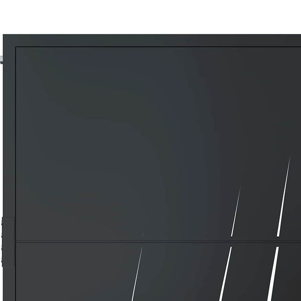 vidaXL Garden Gate Anthracite 100x75 cm Steel Grass Design