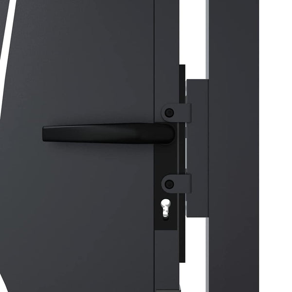 vidaXL Garden Gate Anthracite 100x75 cm Steel Grass Design