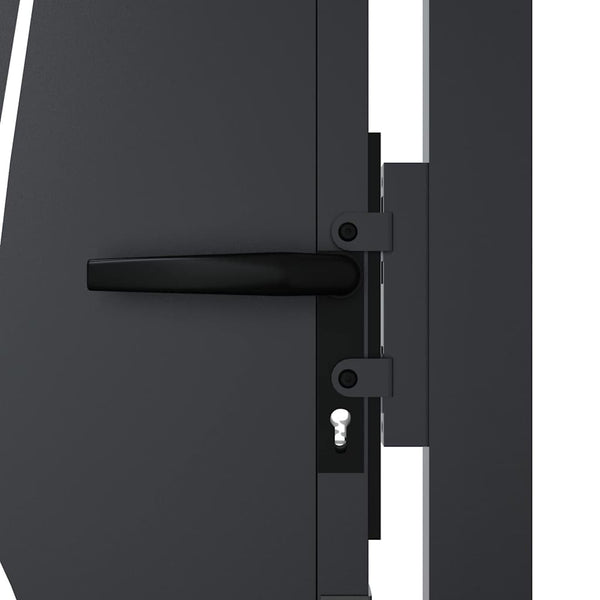 vidaXL Garden Gate Anthracite 100x100 cm Steel Grass Design