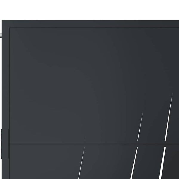 vidaXL Garden Gate Anthracite 100x125 cm Steel Grass Design