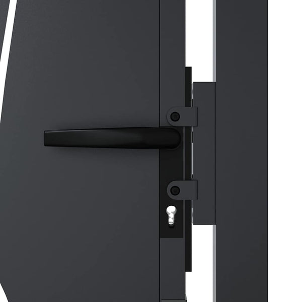 vidaXL Garden Gate Anthracite 100x125 cm Steel Grass Design