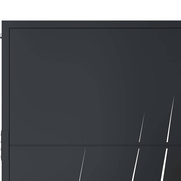 vidaXL Garden Gate Anthracite 100x150 cm Steel Grass Design
