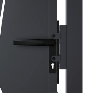vidaXL Garden Gate Anthracite 100x175 cm Steel Grass Design
