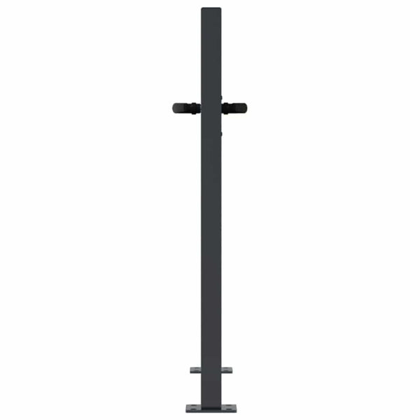 vidaXL Garden Gate Anthracite 100x100 cm Steel Bamboo Design