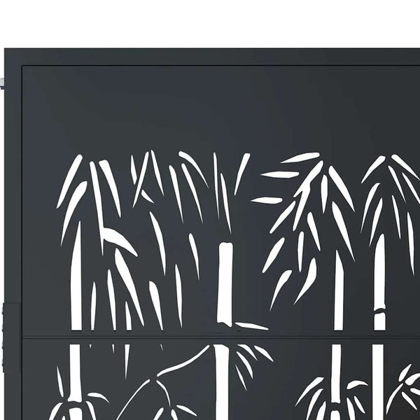 vidaXL Garden Gate Anthracite 100x100 cm Steel Bamboo Design