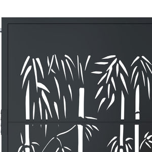 vidaXL Garden Gate Anthracite 100x125 cm Steel Bamboo Design